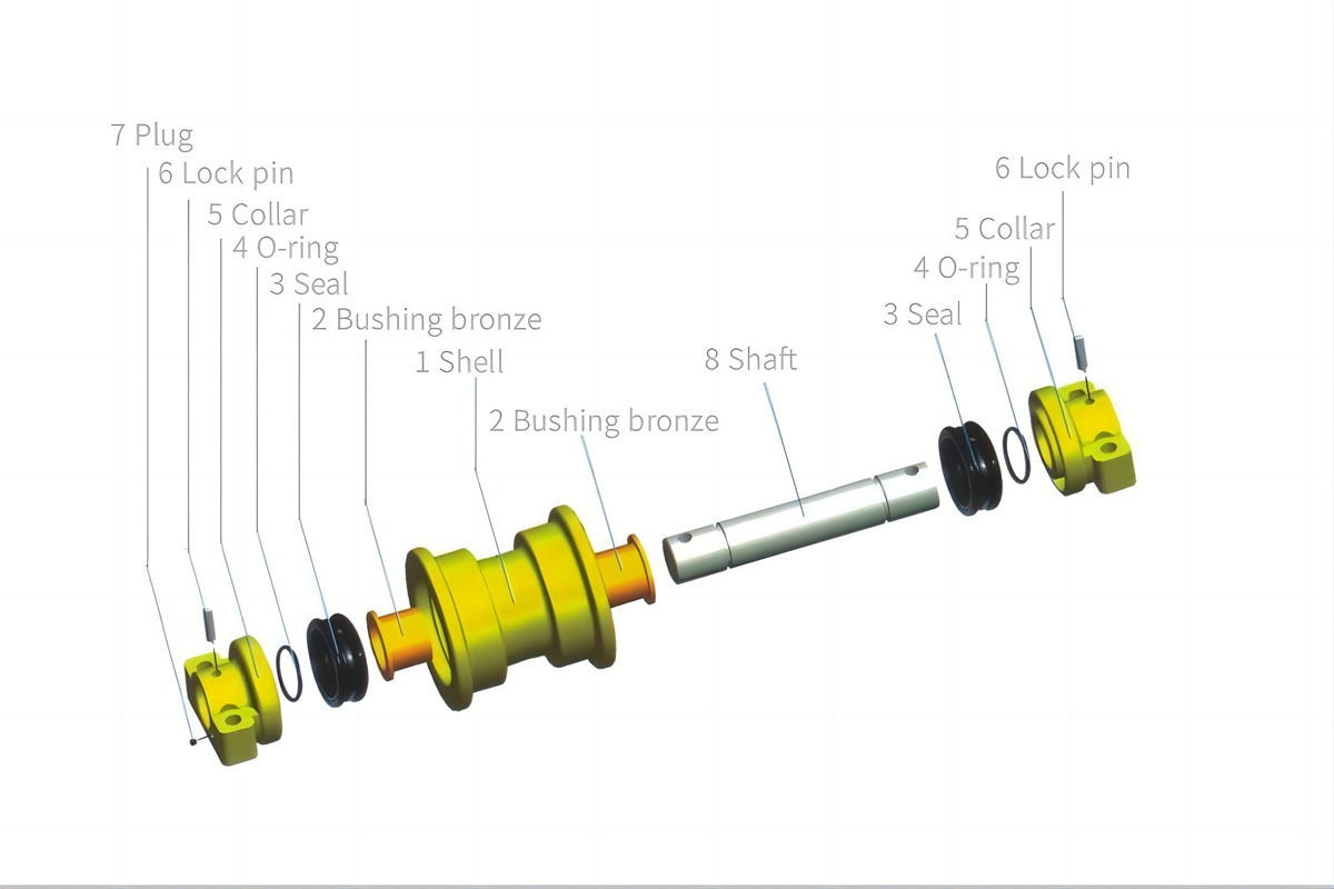 D5B Dozer Track Roller Singal Flange Fit For CAT